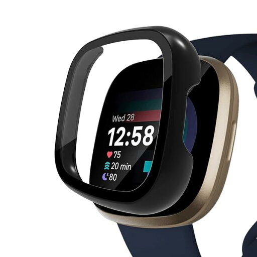 Fitbit Versa 4 ケース ガラスフィルム 保護 カバー 硬質ポリPC素材 一体化 耐衝撃 傷防止 変色防止 全面カバー 全面保護 スマートウォッチ Fitbit Versa 4 (ブラック) 送料無料 Fitbit Versa 4 ケース ガラスフィルム 保護 カバー 硬質ポリPC素材 一体化 耐衝撃 傷防止 変色防止 全面カバー 全面保護 スマートウォッチ Fitbit Versa 4 (ブラック) 送料無料