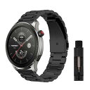 Amazfit GTR 4 交換バンド 金属ベルト ビジネス風 ステンレス おしゃれ 調整工具付き Amazfit GTR 4 バンド (ブラック) 送料無料(2)