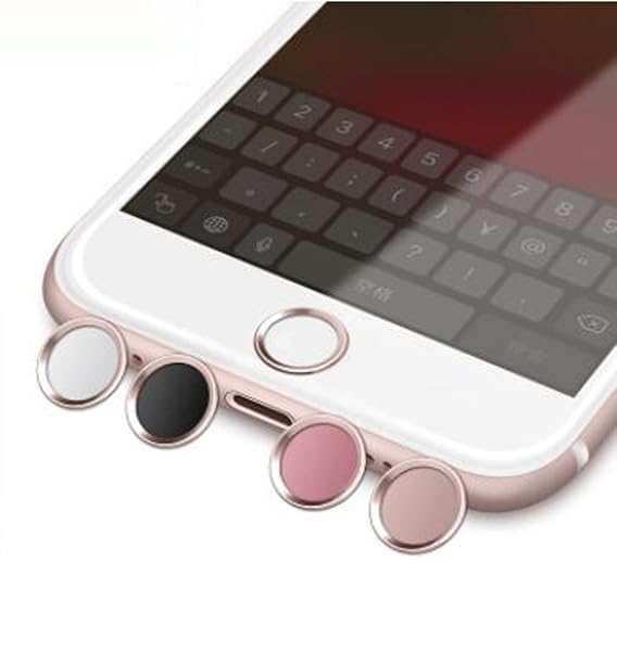 LAVETTのホームボタンシール 指紋認証可能 iPhone7 iPhone7 Plus iPhone6s iPhone6 Plus iPhone5s iPad miniなど対応 ホームボタンシール (ローズゴールドフレーム / ホワイト) 送料無料｜アングル2