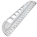 定規 15cm 円定規 チタン テンプレート 製図板 コンパス 角度計 文房具 便利グッズ (R-2) 送料無料