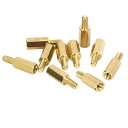 六角 スタンドオフ スペーサー M4x10mm + 6mm ブラス六角ナット オス-メスねじ スペーサーねじナット ブラス 10個入 送料無料