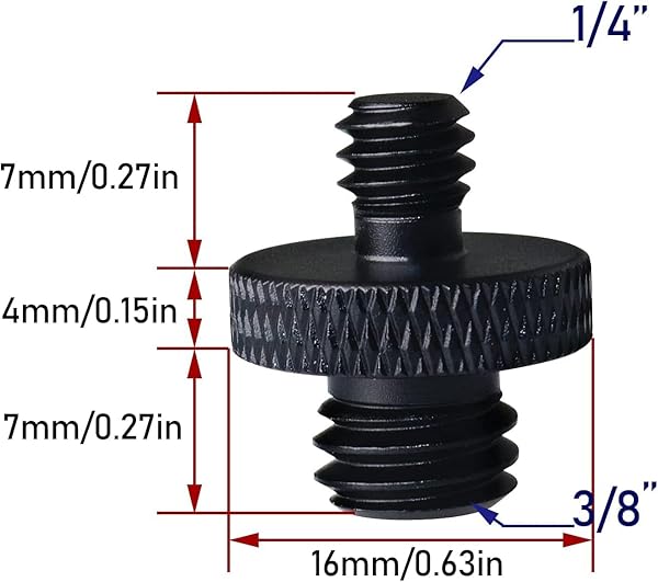 1/4 オス - 3/8 オス カメラネジ 汎用 ダブルヘッドスタッド 撮影用ネジ ネジアダプタ 多用途 2個セット 送料無料