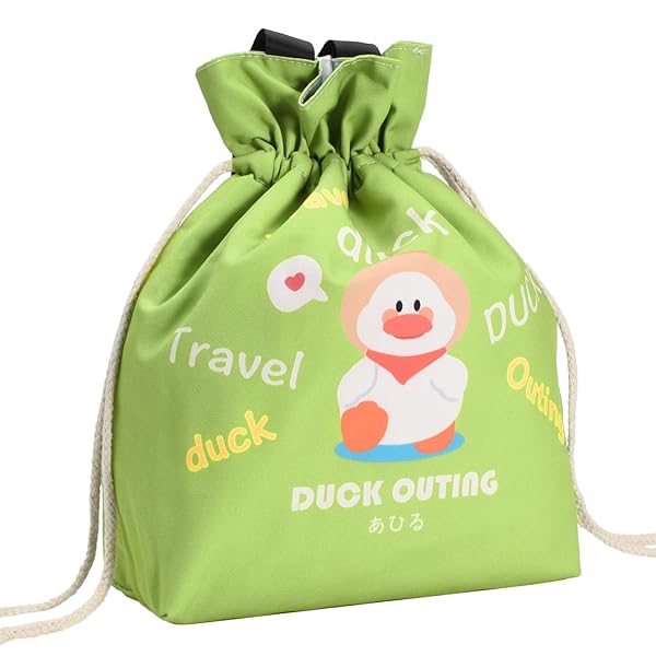 保温 保冷 ランチバッグ 巾着 内側断熱アルミ お弁当 折りたたみ 弁当袋 保冷バッグ 軽量 大容量 コンパクト シンプル おしゃれ かわいい アニメ ピクニック 手提げ お弁当入れ 食品収納 通勤 通学 男女兼用 アヒル