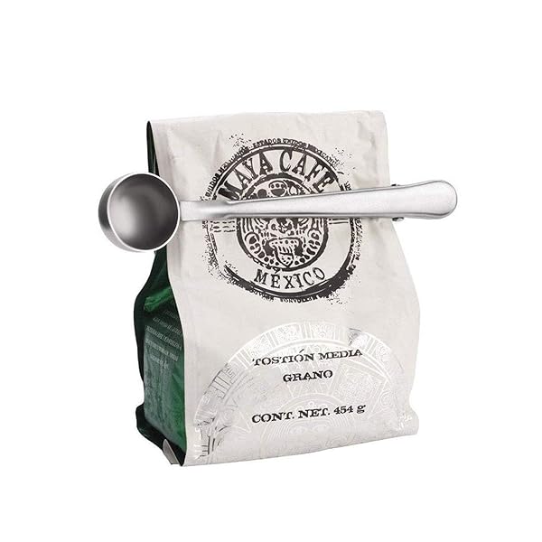 コーヒー メジャースプーン 計量スプーン ステンレス鋼 2-in-1コーヒースクープ＆バッグクリップ コー..