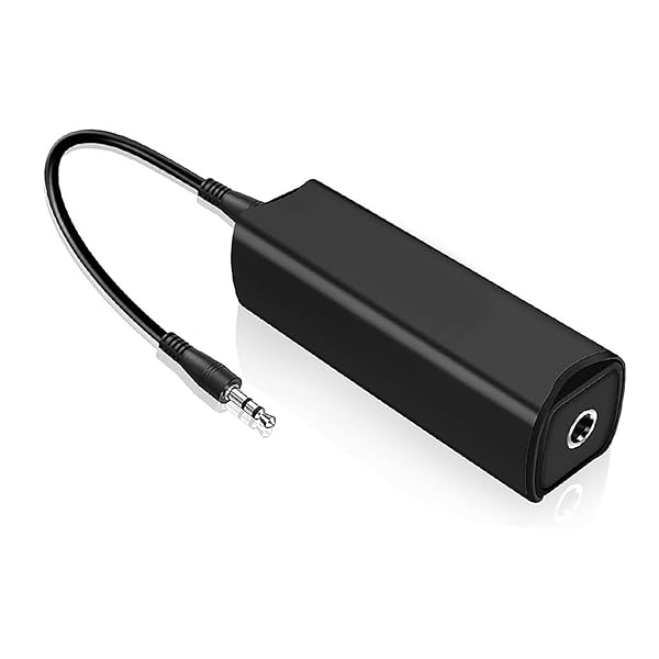 アイソレータ ノイズ除去 3.5m m回路ループ aux 対応 ホームオーディオ カーステレオシステム (黒)