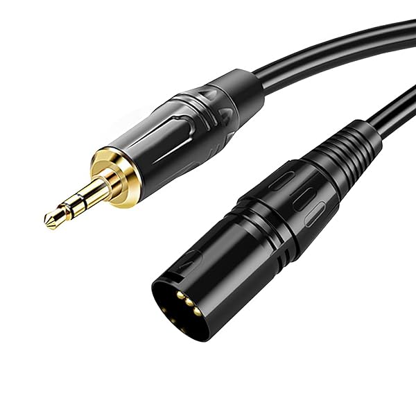 3.5mm to XLR 変換ケーブル 3.5mm ステレオ (オス) to XLR (オス) 変換 ...