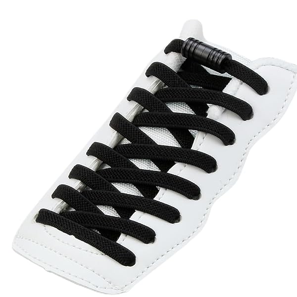 靴紐 結ばない ゴム紐 伸びる シューレース 平紐 無地 長さ約110cm カプセルロック 簡単取り付け スニーカー 革靴 子供 大人 高齢者 1足分 フリー ゴム製 簡単取り付け スニーカー 送料無料