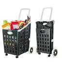 ショッピングカート 折りたたみ式 キャリーワゴン ポータブル 大容量 75L ショッピングキャリー 買い物 ショッピング 食料品運搬 旅行 引っ越し用 キャリーカート ブラック