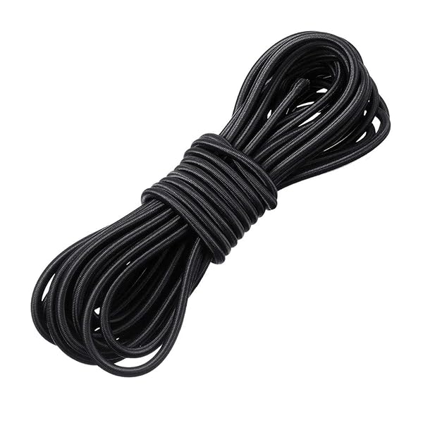 パラコード ショックコード 弾力線 ゴム紐 幅3mm 長10m 黒 スゴムコード ラウンド DIYゴム紐 超強力 ゴ..