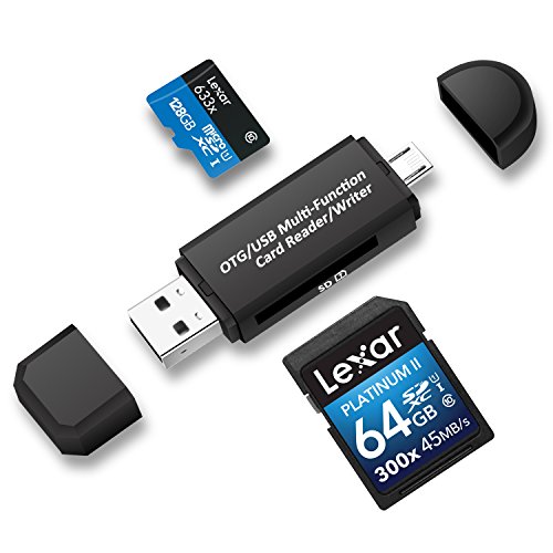 Micro USB OTG to USB 2.0 カードリーダー　OTG USB 変換コネクタ SD/ Micro SD カード対応