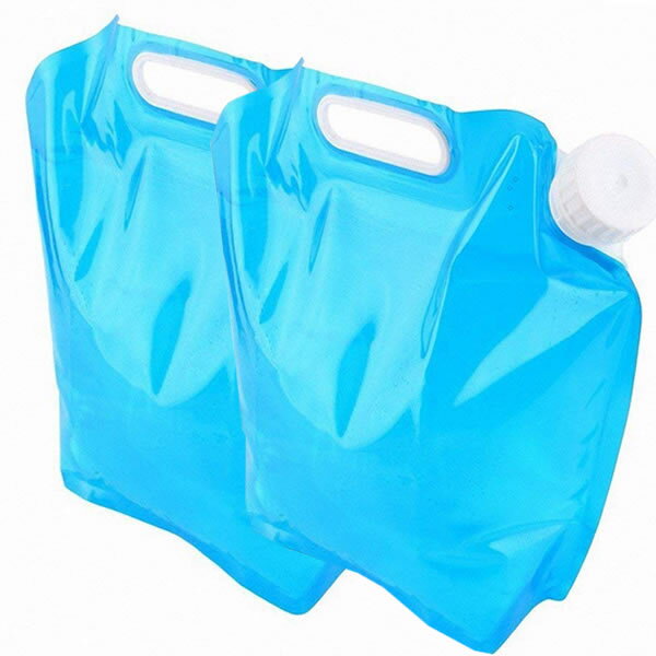 非常用給水袋5L水袋　2個セット ウォーターバッグ 非常用給水袋 避難グッズ ウォータータンク ポータブル 持ち運び便利 2-HIJOMIZU