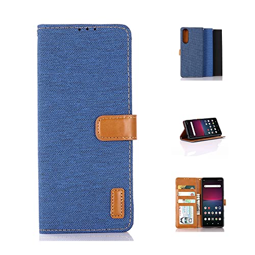 Xperia 10 IV SO-52C SO-G07 エクスペリア 10 IV ケース スタンド機能 ケース オックスフォード布 ケース ICカード収納 ケース カード収納 ケース 背面カード収納 ケース 左と右の電話ケースを反転 防水と防汚電話ホルダー 多機能財布収納付き電話ケース (ブ ...