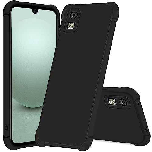 AQUOS Wish 3 ケース TPU シリコン ブラック (四隅がエアクッション構造 カバー ケース) 薄型 SH-53D A302SH ケース カメラ保護 黄変防止 Qi充電 スリム ソフト カバー 耐衝撃 衝撃 吸収 指紋 防止 コーティング リキッドシリコン アクオスwish 3 スマホケー ...