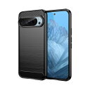 Google Pixel 9 / Pixel 9 Pro用 ケース耐衝撃 炭素繊維 カーボン 指紋防止 シンプルでオシャレ 耐久性の高い 滑り止め ボタンは押しやすかい 肌触りも良く 持ちやすさのケースブラック 送料無料