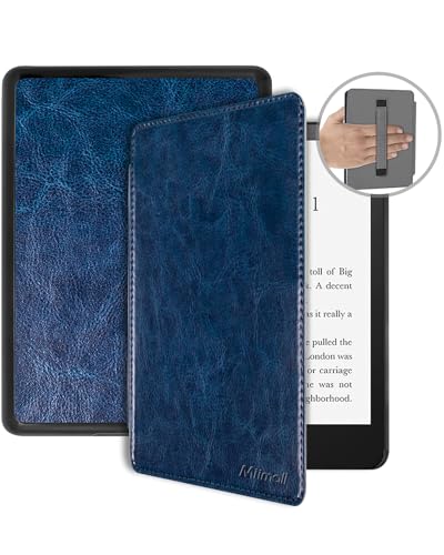 送料無料 for Kindle Colorsoft Signature Edition ケース ハンドストラップ付 2024 New Kindle Paperwhite 12世代 7インチ レザーカバー 耐衝撃 落下 傷 汚れ 指紋防止 薄型 おしゃれ オートスリープ Kindle カラー/ペーパーホワイト 12th G