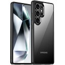 Galaxy S25 ultra 用 ケース 6.8インチ クリア 背面 カバー 柔らかい 黄ばみしにくい レンズ保護 落下保護 衝撃吸収 PC×TPU製カバー ワイヤレス充電 ギャラクシー S25 ウルトラ 用 スマホ ケース (ブラック) 送料無料