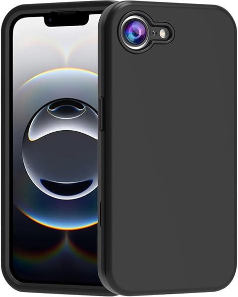 iPhone 16e 専用カバー ケース マット仕上げ 全面保護 滑り止め スマホケース 柔軟 iPhone16e 耐衝撃 薄型 レンズ保護 落下防止 ワイヤレス充電 アイフォン 16e スマホカバー（ブラック）