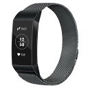 Fitbit Charge 3 バンド / Charge 4 バンド ミラネーゼループバンド 交換ベルト マグネットロック付き (スペースグレー Small) 送料無料(2)