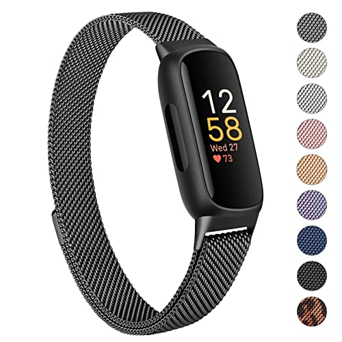 Fitbit Inspire3 バンド 交換バンド 交換ベルト ステンレス 交換ベルト 長さ調節 男女兼 マグネット 留め金 メッシュ 通気 送料無料