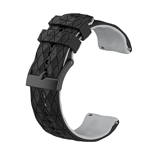 Suunto 7 / 9 / 9 Baro / D5 / Spartan Sport バンド ベルト 混色 替えバンド シリコン製 柔らかい 通気 耐久性 スポーツバンド スマートウォッチ アクセサリー （ブラック・グレー） 送料無料