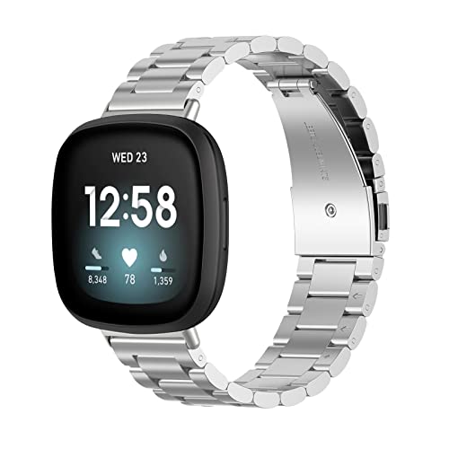 Fitbit Versa 4 / Versa 3 交換バンド ステンレス 金属ストラップ 交換ベルト ビジネス風 Fitbit Sense 2 / Sense ベルト(シルバー) 送料無料 Fitbit Versa 4 / Versa 3 交換バンド ステンレス 金属ストラップ 交換ベルト ビジネス風 Fitbit Sense 2 / Sense ベルト(シルバー) 送料無料