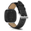 Fitbit Versa 4 / Versa 3 交換バンド レザーバンド PUレザー バンド PUレザー素材 ベルト ソフト 柔軟性 ビジネス風 交換ベルト ...