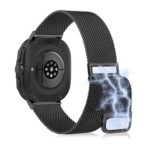 Galaxy Watch Ultra 磁気バックル ストラップ メッシュ織りクイックリリース 時計バンド 交換ベルト ダブル磁気ロック Galaxy Watch Ultra ブラック 送料無料 Galaxy Watch Ultra 磁気バックル ストラップ メッシュ織りクイックリリース 時計バンド 交換ベルト ダブル磁気ロック Galaxy Watch Ultra ブラック 送料無料