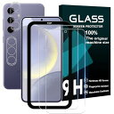 Galaxy S24 5G SC-51E ガラスフィルム ガイド枠付き 2+2枚セット ガイド枠付き galaxy s24 フィルム (2枚) +レンズ保護フィ...