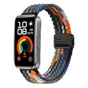 Huawei Band 10 / Band 9 / 8 交換バンド ナイロン バンド 編み伸縮性 腕時計ベルト スポーツストラップ スマートウォッチバンド ソフト 通気性 交換バンド 磁気クラスプ 男女兼用 替えベルト Huawei Band 8 交換バンド ナイロン バンド (グリーンレインボー)...