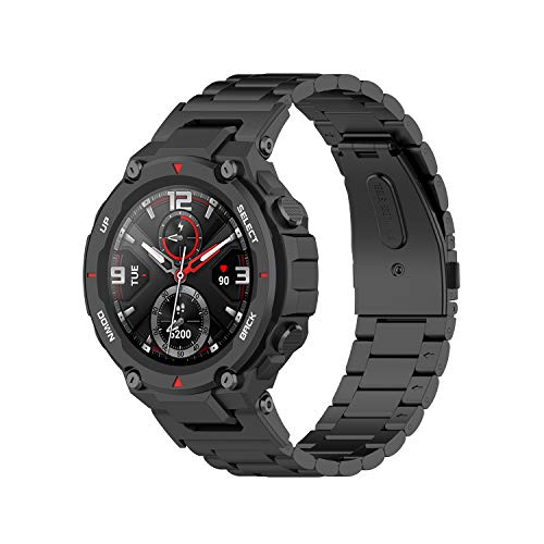 Amazfit T-Rex 交換バンド ベルト for Amazfit T-Rex スマートウォッチ 交換用ストラップ メタルバンド アクセサリー (ブラック) 送料無料 Amazfit T-Rex 交換バンド ベルト for Amazfit T-Rex スマートウォッチ 交換用ストラップ メタルバンド アクセサリー (ブラック) 送料無料