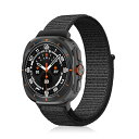 Galaxy Watch Ultra 47mm バンド 交換ベルト ベルクロデザイン 柔らかく快適 サイズ調節可能 編組バンド ナイロン製 弾力性 肌にやさしい 軽量 コンパチブル Galaxy Watch Ultra バンド ブラック 送料無料(2)