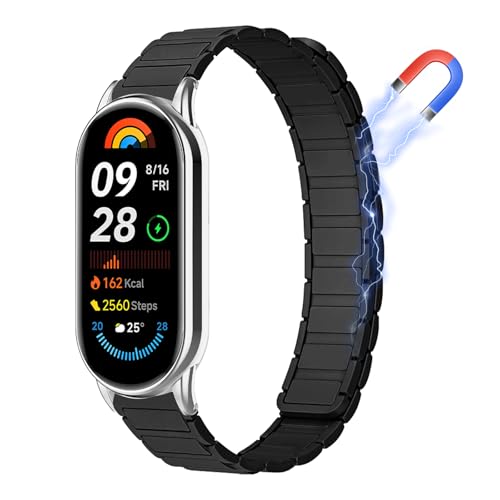 Xiaomi Smart Band 9 / Xiaomi Smart Band 8 交換バンド xiaomi band 9 / 8 バンド 強力な磁気 バンド シリコン 高弾力 シャオミ スマートバンド9 / 8 交換ベルト 長さ調整可能 柔らかい 防水 防汗 軽量 コンパチブル Xiaomi Smart Band 8 / Smart Band 9 時 ...