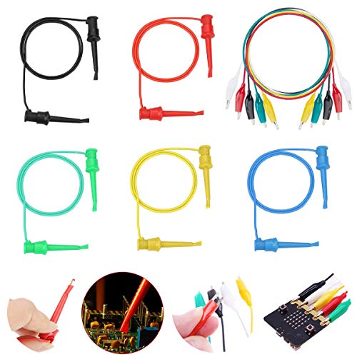 テストリード テストフック テストクリップ デュアル シリコン プローブ テストリード5色 IC ピ ...