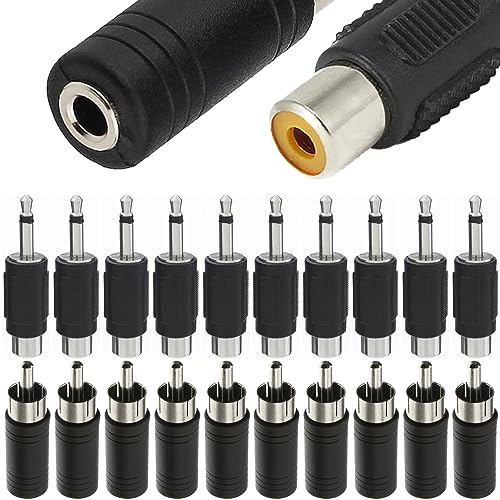 RCA 3.5mm アダプター RCA オスプラグ - 1/8 インチ メス モノラル ジャック オーディオ コネクタ & RCA メス プラグ - 1/8 インチ オス モノラル ジャック オーディオ コネクタ レシーバー スピーカー オーディオ機器用 (20 パック) 送料無料 RCA 3.5mm アダプター RCA オスプラグ - 1/8 インチ メス モノラル ジャック オーディオ コネクタ & RCA メス プラグ - 1/8 インチ オス モノラル ジャック オーディオ コネクタ レシーバー スピーカー オーディオ機器用 (20 パック) 送料無料