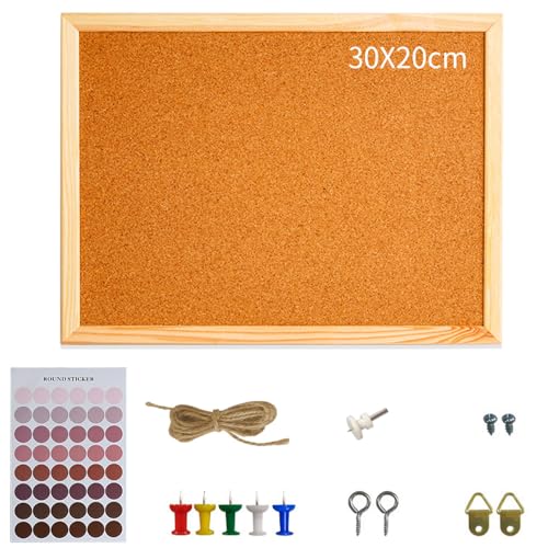 コルクボード 壁掛け 1セット 掲示板 軽量 木製 20x30cm 多機能コルクボード ポスター 写真 地図 装飾 ..