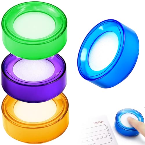 紙めくり スポンジ 紙めくり器 4個セット 指加湿器 海綿スポンジケース 伝票書類めくり 紙幣の勘定 作業効率を向上 分解清掃が簡単 事務用品 オフィス用品（4色各1本）