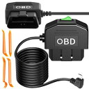ダッシュカメラ用 OBD 電源ケーブル OBD2からタイプCへのスイッチボタン付き直結充電ケーブル 12-24Vから5V/3Aへのダッシュカメラ GPS DVR(3.5M/11.5FT)用24時間駐車監視 送料無料