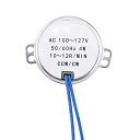 AC 100-127V 4W 同期モーター 50/60Hz CCW/CW ギヤードモーター 定格周波数 回転速度不変 コイル焼損なし 自動回転方向逆転 低消費電力 高トルク 低騒音 扇風機修理 コンパクト(10-12RPM)