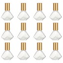 ロールオンボトル ガラス 透明 小分け アロマ瓶 8ml コスメ 詰替え 保存容器 アロマボトル ロールタイプ 精油 香水 小分け用 ゴールド12本セット 送料無料