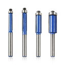 トリマービット セット 4本セット フラッシュトリム ルータービットセット 1/4インチ シャンクトップ ベアリング フラッシュトリム ルーター ビット フライ...