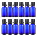 精油小分け 遮光瓶 30ml 遮光 ガラス瓶 20本セットドロッパーボトル アロマ保存容器 アロマオイル瓶 ガラスボトル 遮光ビン 精油瓶 アロマ瓶 トラベルボトル アロマオイル 小分け ボトル (ブルー ドロッパー付き)
