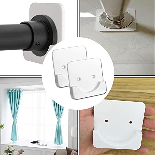 突っ張り棒 強力サポート板 落下防止 両面テープとスクリュー付き ホワイト 室内物干し竿受け つっぱり棒 固定 キッチン トイレ リビングルーム 寝室 部屋 つっぱり補助 使いやすい 突っ張り棒落ちない 2個セット 送料無料