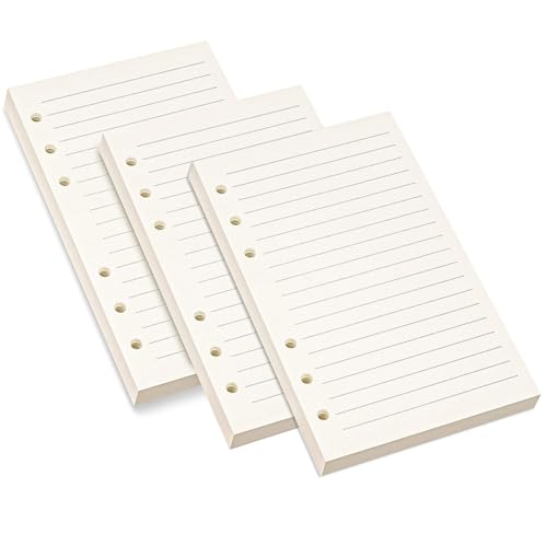 手帳リフィル システム手帳リフィル ルーズリーフ用 バインダー用 A6サイズ 横罫 ビジネス手帳 専用リーフ リフィル用紙 詰め替え用紙 厚型 A6 6穴 45枚*3冊 送料無料