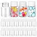 プラスチック小分けボトル 20個 30mL 容器 広口瓶 保存瓶 保存ボトル 小物 保管 詰め替え容器 プラモデル ミニボトル 瓶 密閉 蓋つき 実験室 旅行用品 携帯便利 透明