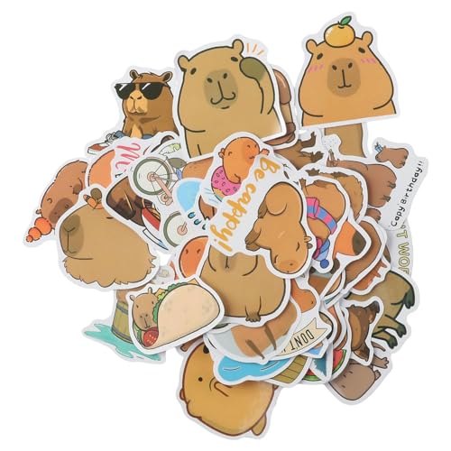 60 枚 カピバラ ステッカー ビニール デカール 漫画 動物 カピバラ ステッカー ウォーターボトル スケ..