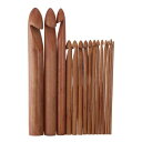 木製 かぎ針 編み針 セット 3-25mm かぎ針編みスカーフ セーター ブランケット用 15PCS