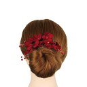 ファッションブライダルウェディングブライズメイドレッドフラワーヘアクリップヘアピンコームアクセサリー 送料無料
