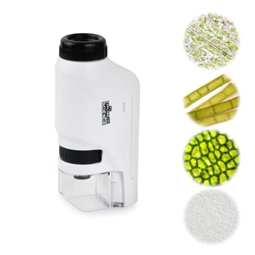 顕微鏡 子供 小学生 60-120倍 学生初心者向け生物顕微鏡 ズーム単眼 上下LEDライト内蔵 ハンディ 教育..