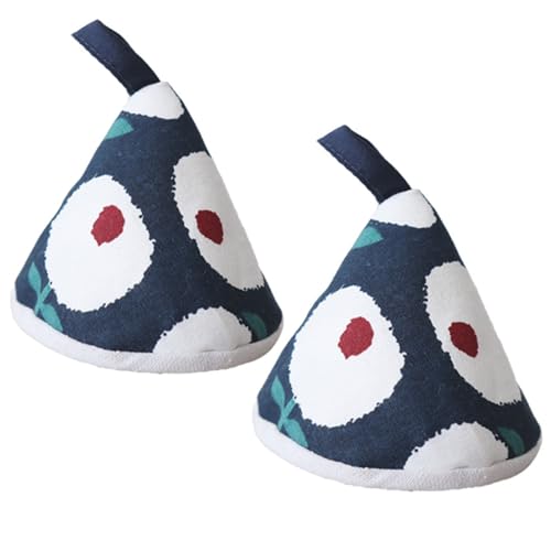 三角鍋つかみ 2個セット オーブンミトン 魚の柄 北欧風 耐熱ミトン アイロン止め取っ手 鍋蓋 滑り止め ..