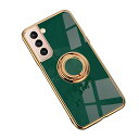 Galaxy S21 5G クリア ケース / カバー メッキ TPU 一体型スマホリング付き ソフト カバー 透明 ケース / カバー サムスン ギャラクシー S21 5G ソフト ケース おしゃ れ アンドロイド スマフォ スマホ スマートフォン ケース / カバー [Galaxy S21 5G (ダー ...